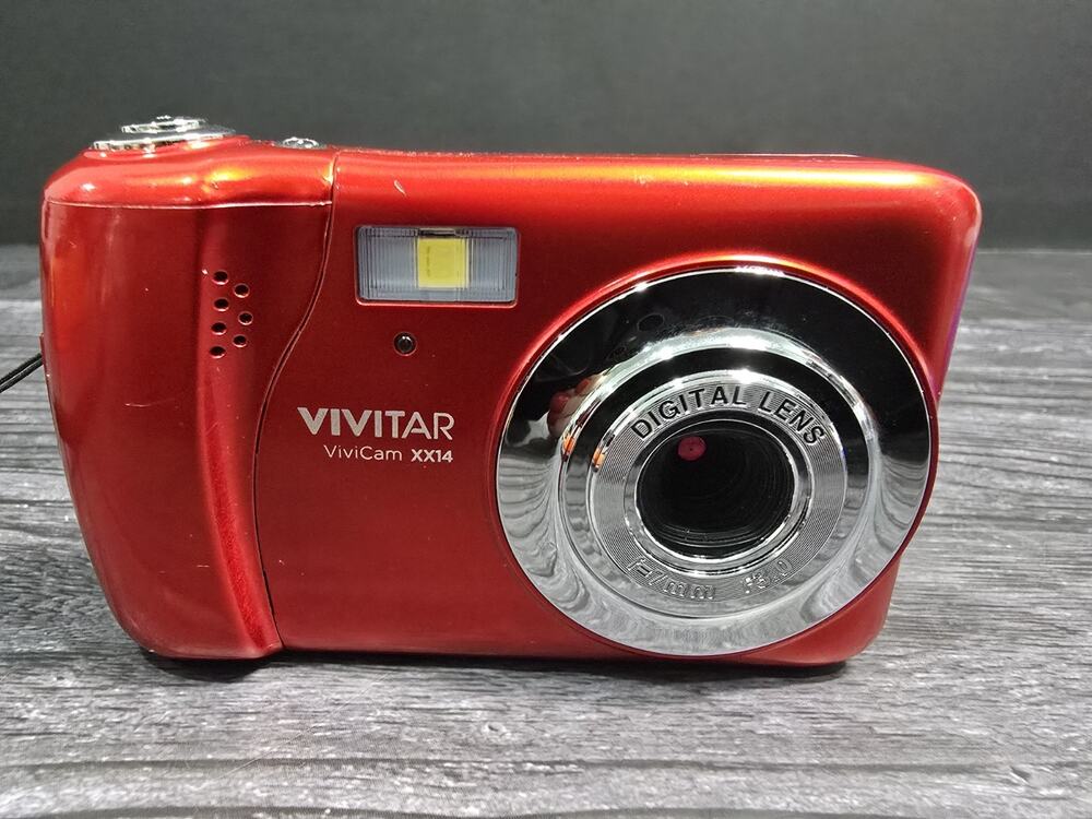 Vivitar VXX14 Red Digital Camera 20.1MP 4x Zoom Selfie Cam - Tested & Working